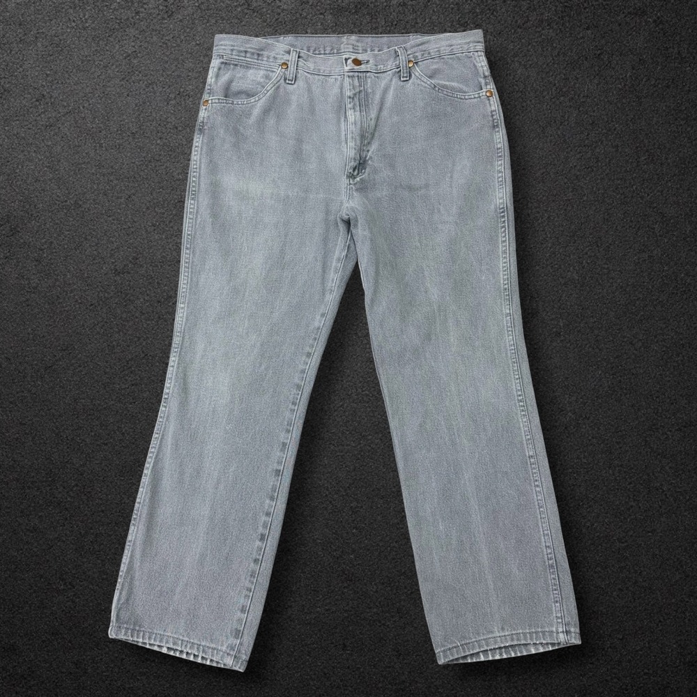 Wrangler 936CHG Mens 36x30 (36x28) Gray Cowboy Cut Slim Fit Straight Leg Jeans